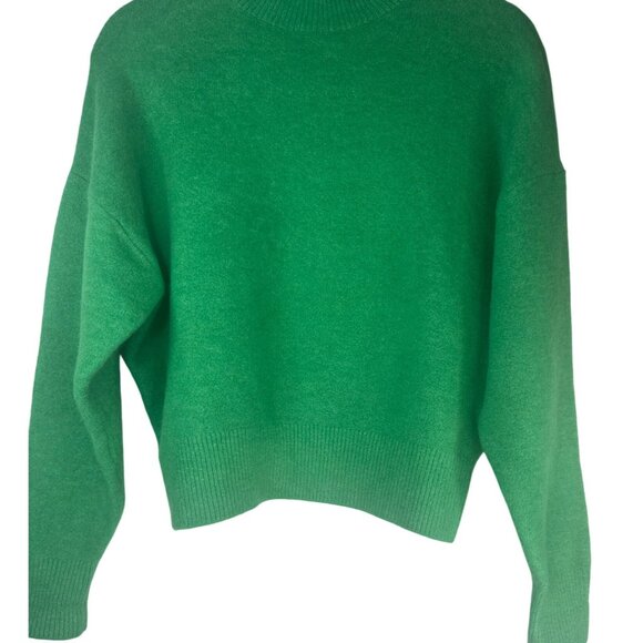 2/$30 ZARA Small Green Cashmere Blend Wool Blend Turtleneck Sweater - Picture 9 of 13